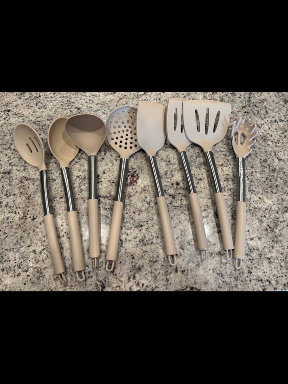 Beige Silicone Cooking Utensils
